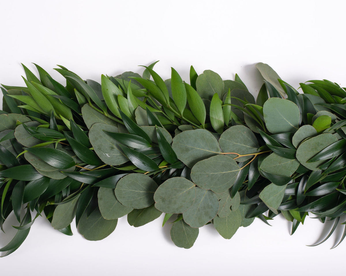 Nagi and Silver Dollar Eucalyptus Garland