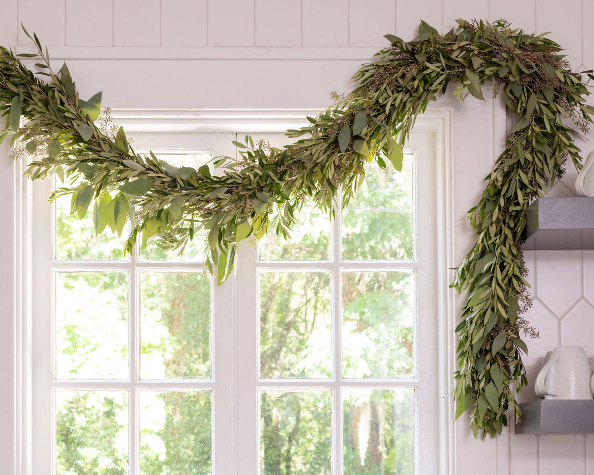 Olive Leaf and Seeded Eucalyptus Garland