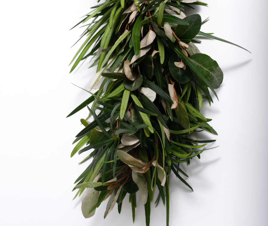 Silver Olive and Podocarpus Garland