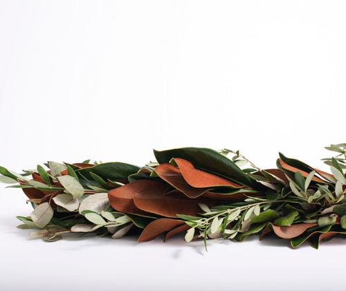 Magnolia, Olive Leaf, and Silver Olive Garland